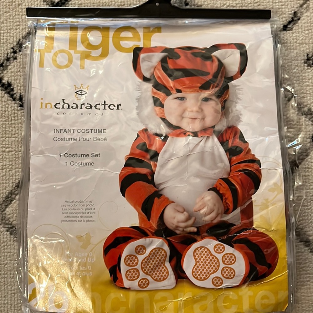 Infant tiger costume, size small 6-12 months